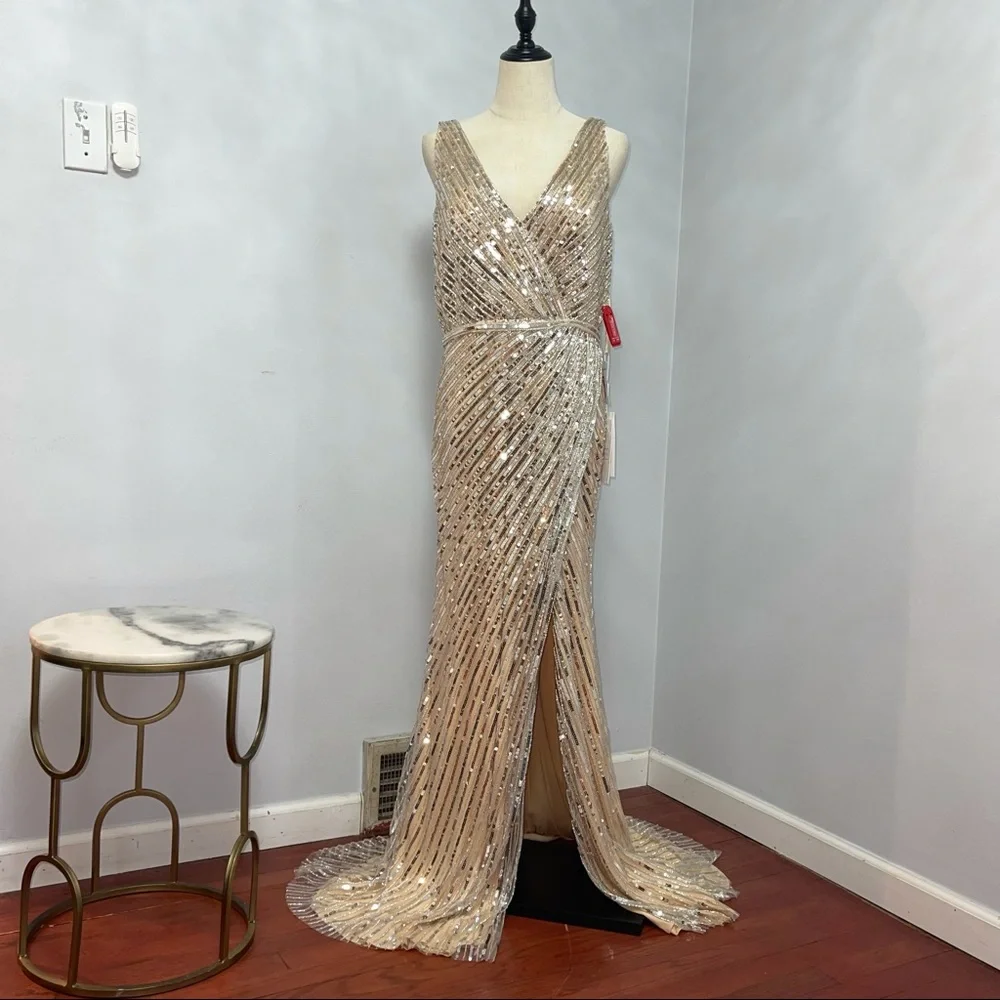 # Mac Duggal Starburst Sequin Column Gown New With Tag - Picture 4 of 17